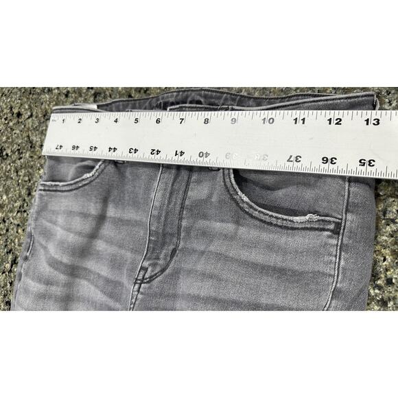 American Eagle Jeans Size 4 Gray Super High Rise Jegging Distressed Ripped Denim - Picture 5 of 7